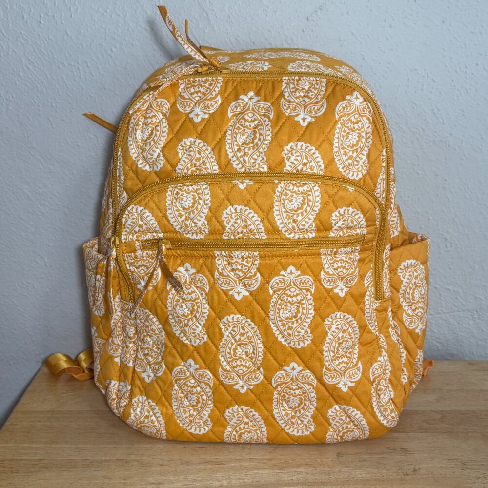 Vera Bradley Bancroft Backpack in Iconic Paisley Sunflower NWT